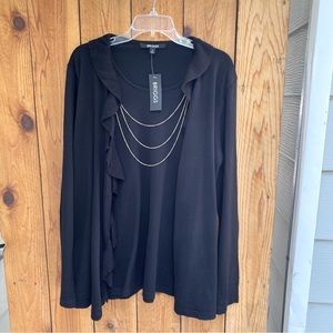 Briggs Pullover Sweater with Ruffle Trim & Necklace NWT